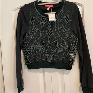 Boutique cut out floral sweatshirt